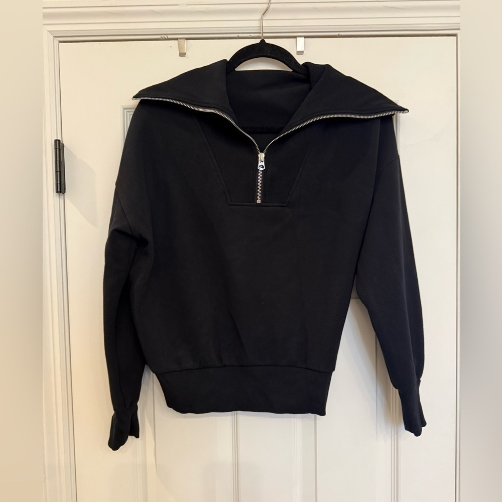Varley Hawley Black Half-Zip Sweat Oversized Doublesoft Sweatshirt Pullover Xs — image 5 of 8